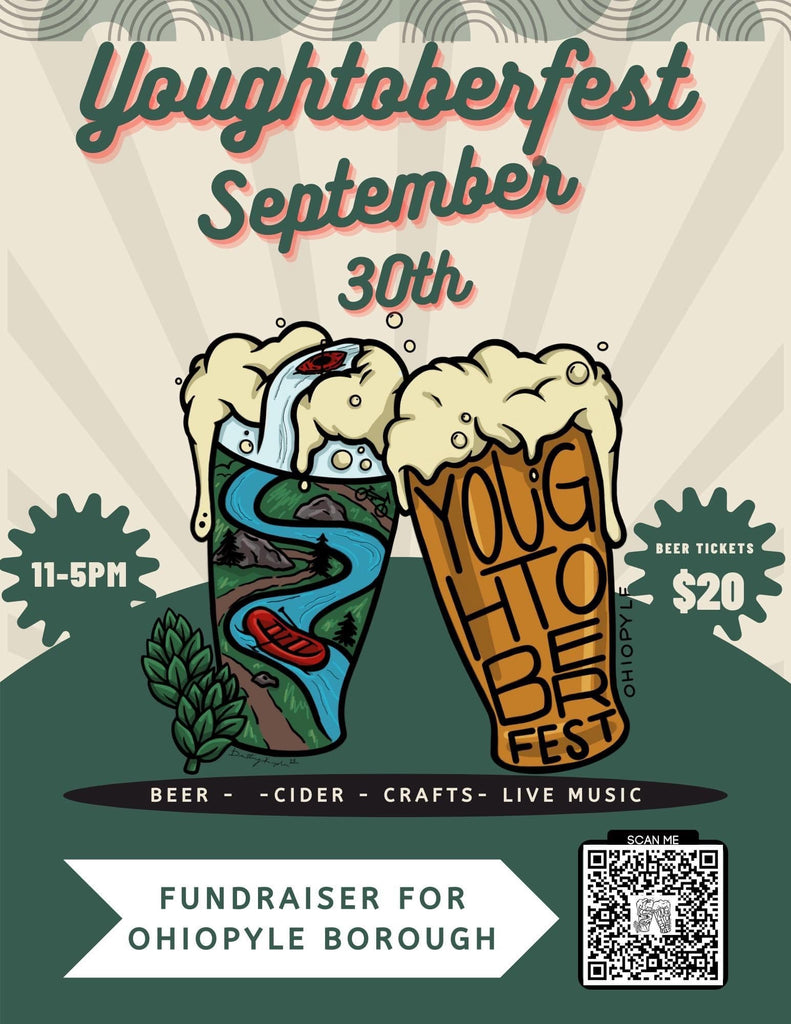 A poster for the Youghtoberfest beer festival in Ohiopyle, Pennsylvania