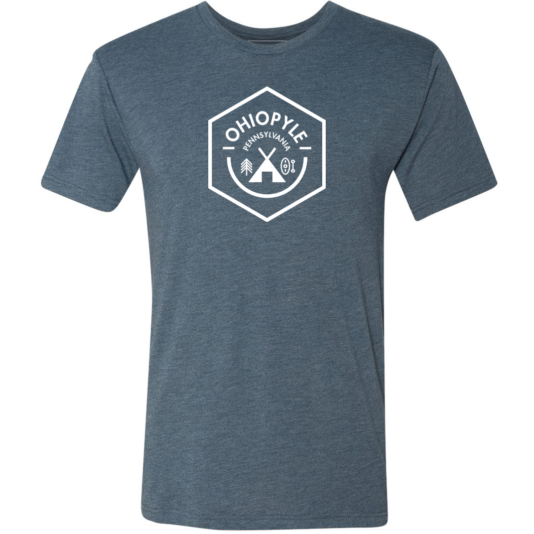 Ohiopyle, Pennsylvania iconic t-shirt in vintage navy color