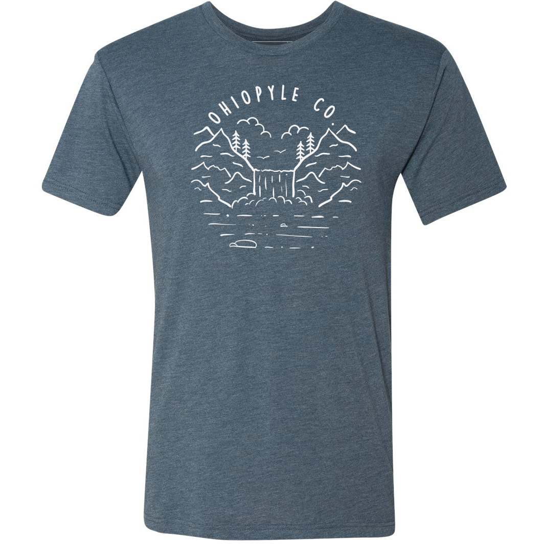 Ohiopyle Falls, Ohiopyle PA t-shirt in vintage navy color