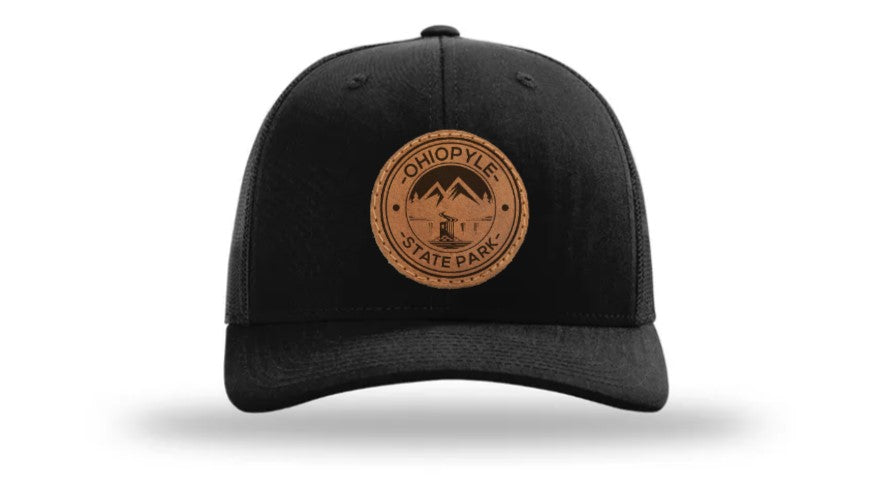Ohiopyle State Park hat in black with a leather patch