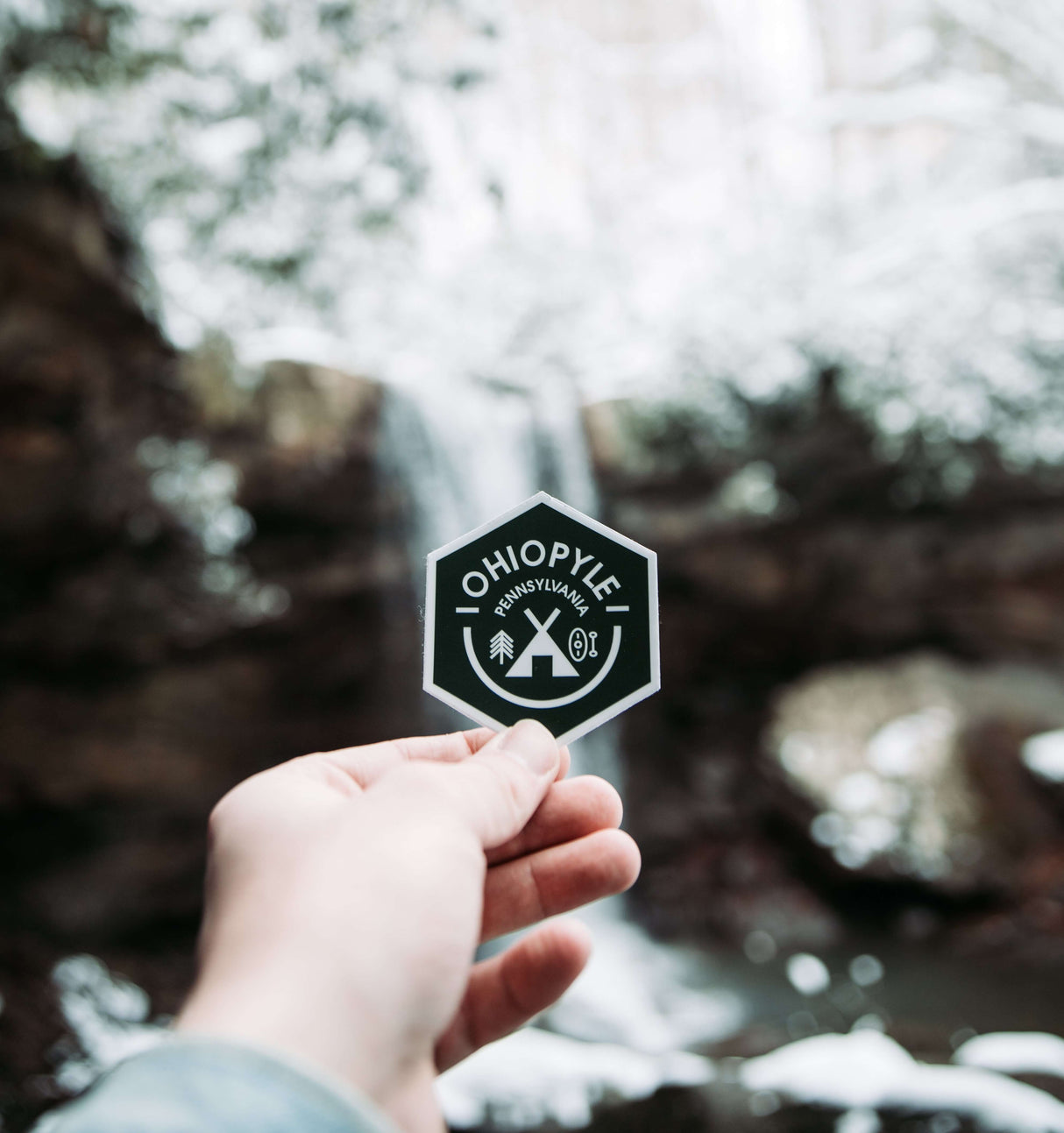 Ohiopyle, PA sticker at Cucumber Falls