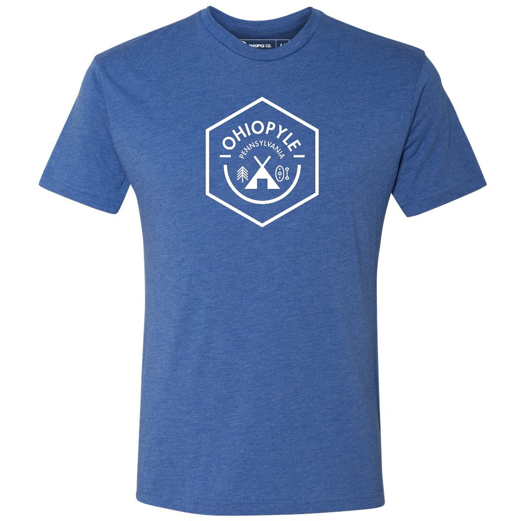 Ohiopyle, Pennsylvania iconic t-shirt in royal navy color