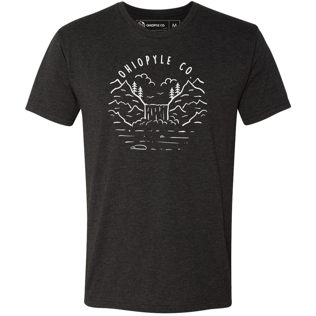 Ohiopyle Falls, Ohiopyle PA t-shirt in black triblend color