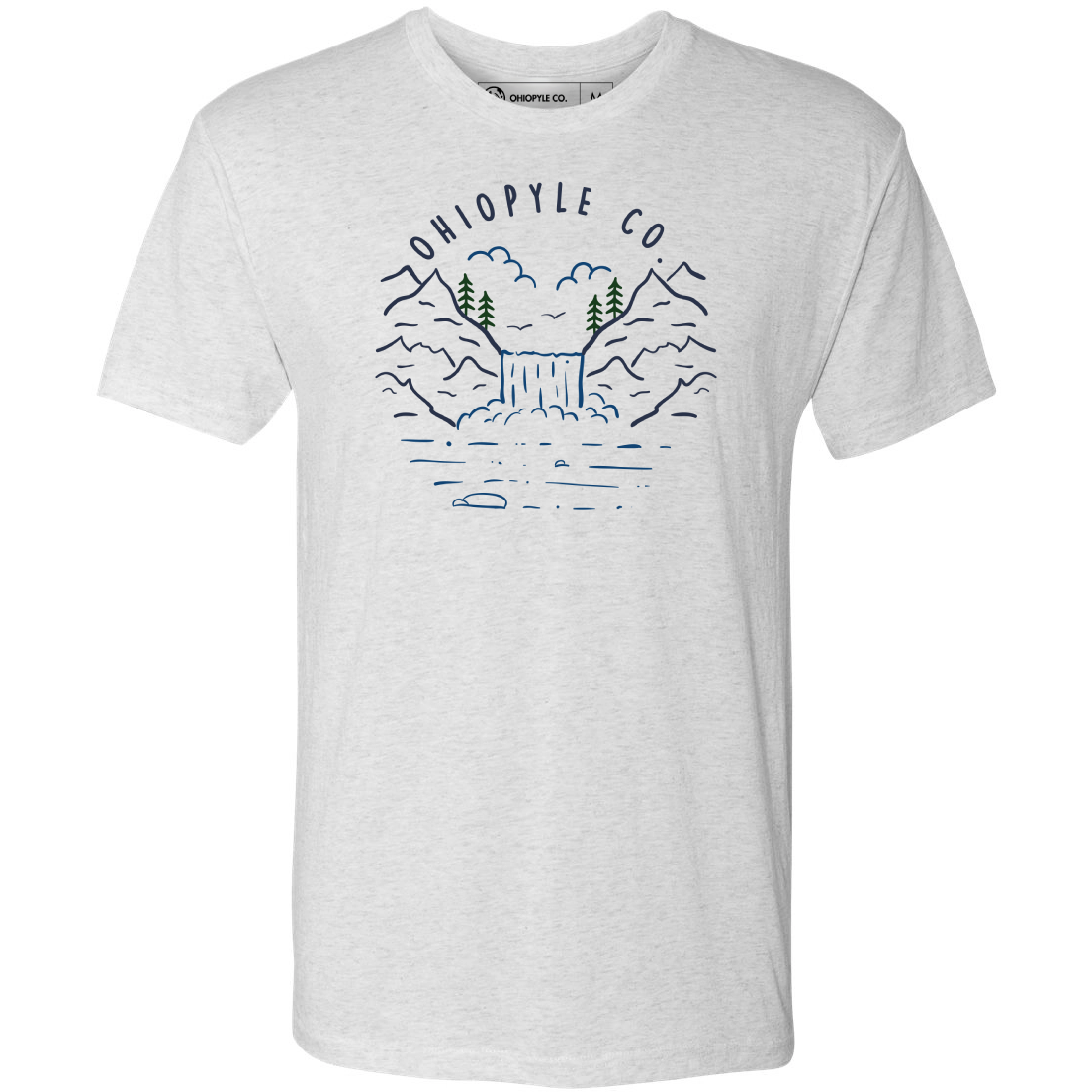 Ohiopyle Falls, Ohiopyle PA t-shirt in white heather color